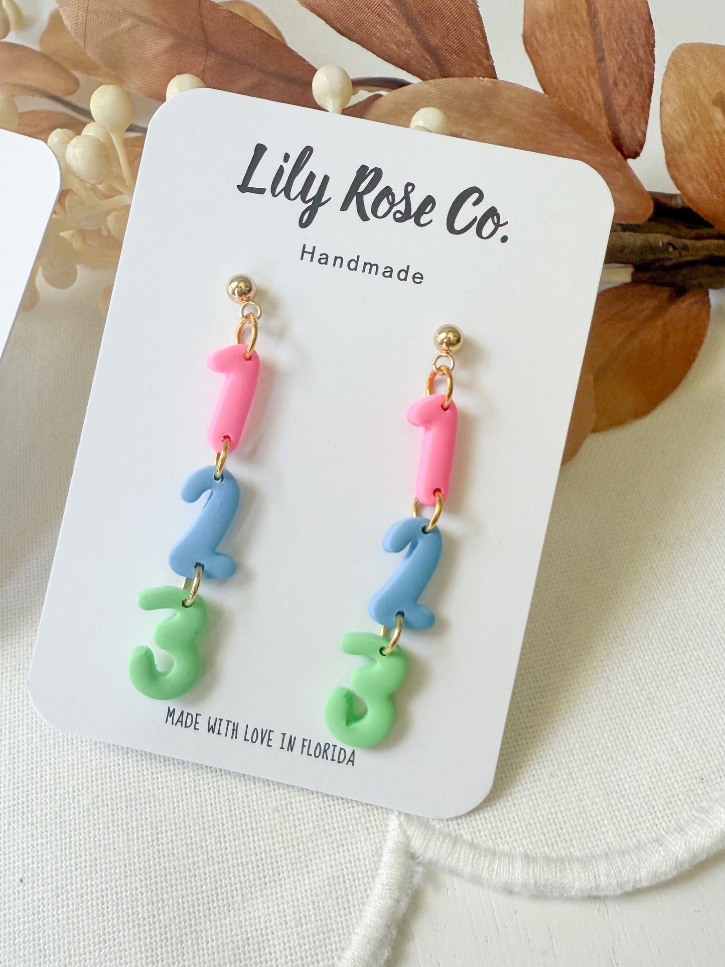 ABC and 123 Teacher Earrings