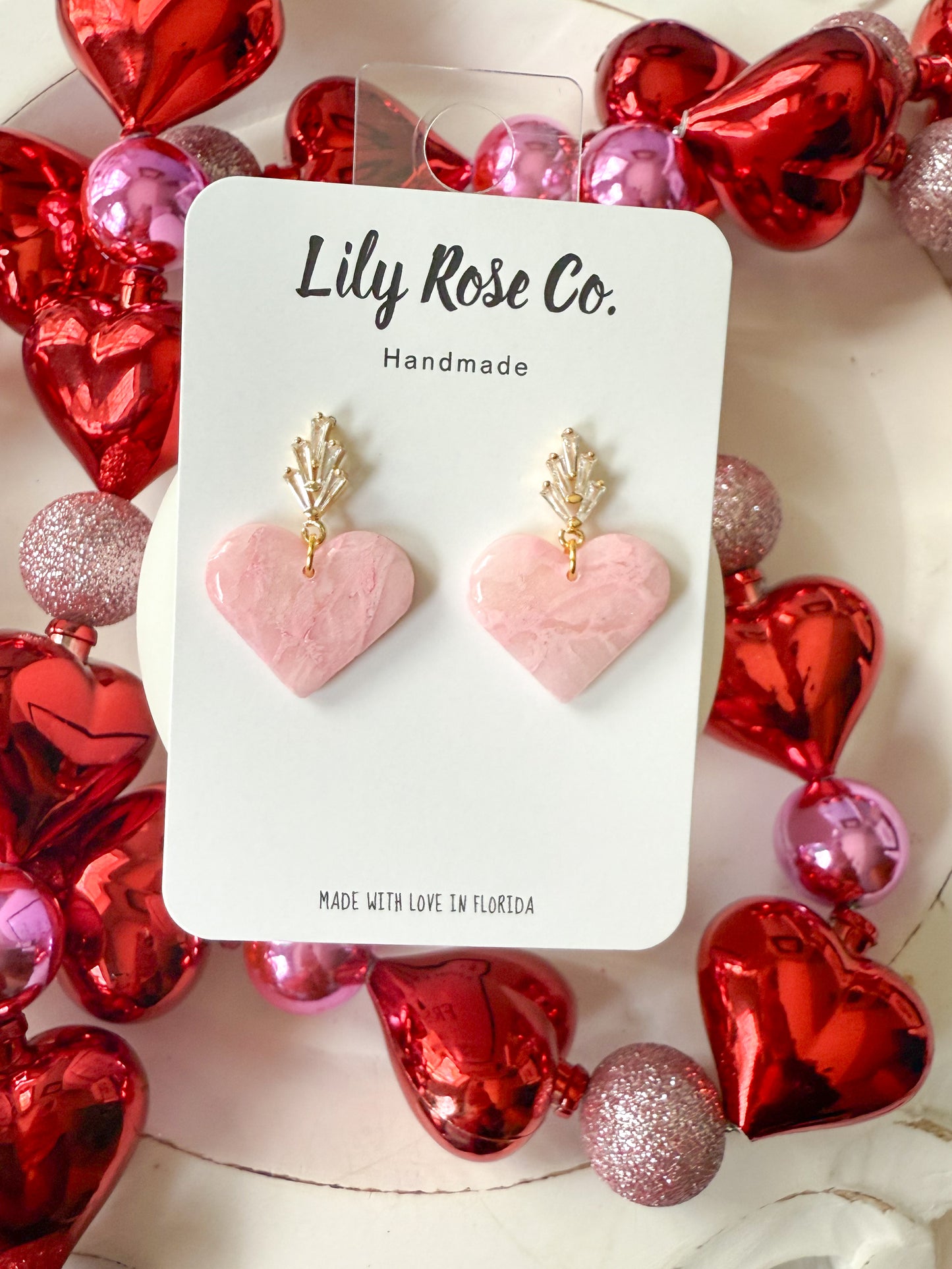Pink Marbled Hearts