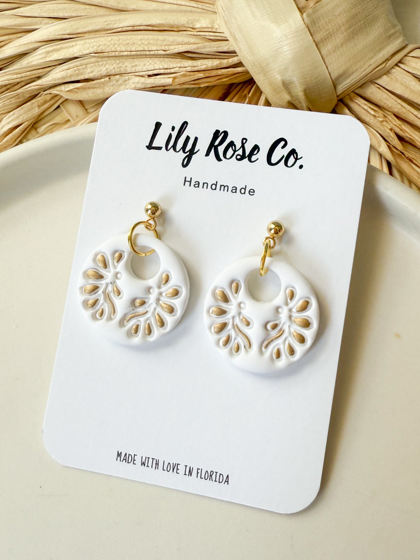 White Circles with Gold Accents