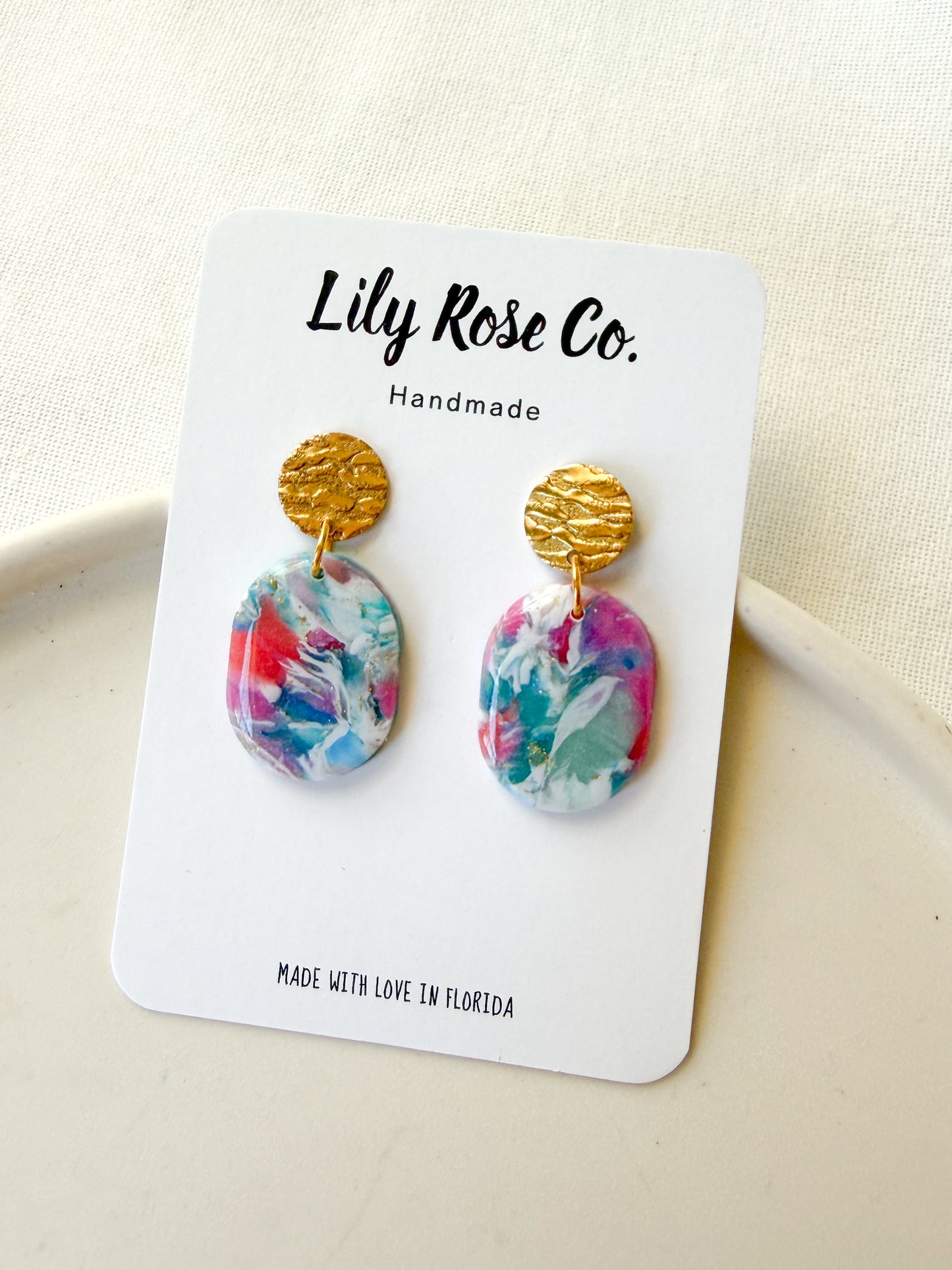 Pink and Blue Water Mix Ovals
