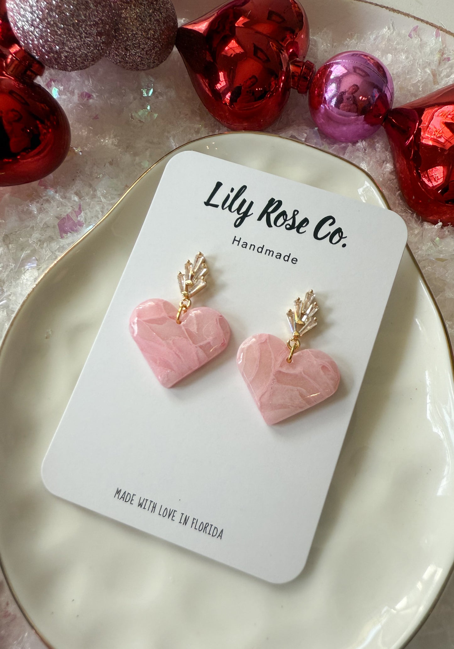Pink Marbled Hearts