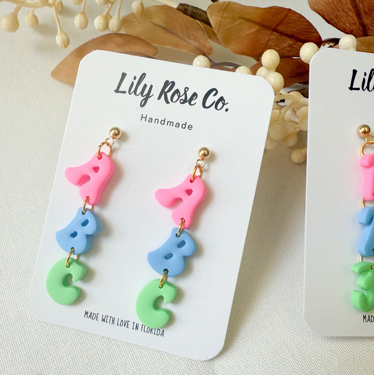ABC and 123 Teacher Earrings