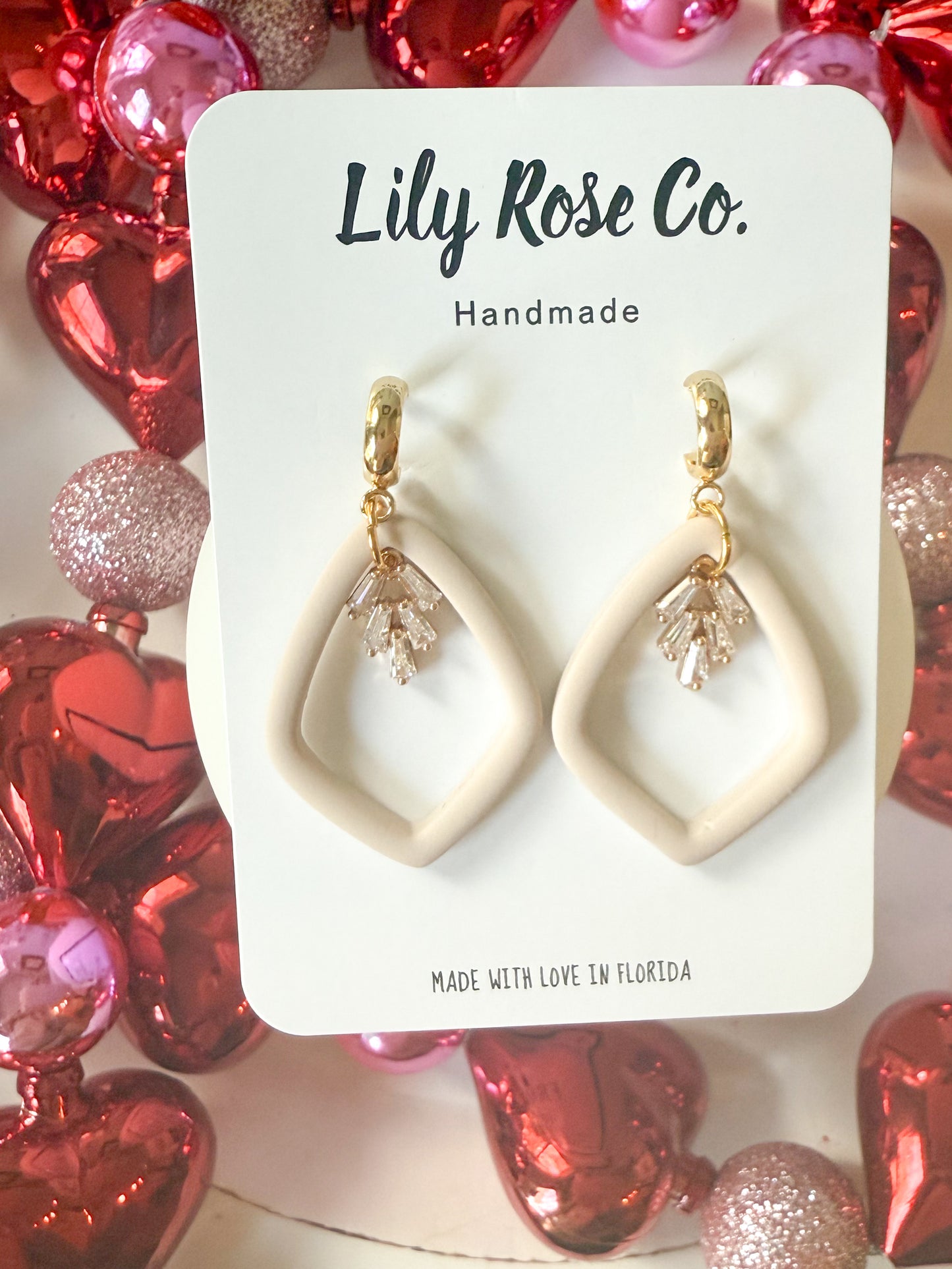 Beige Jewel Drop