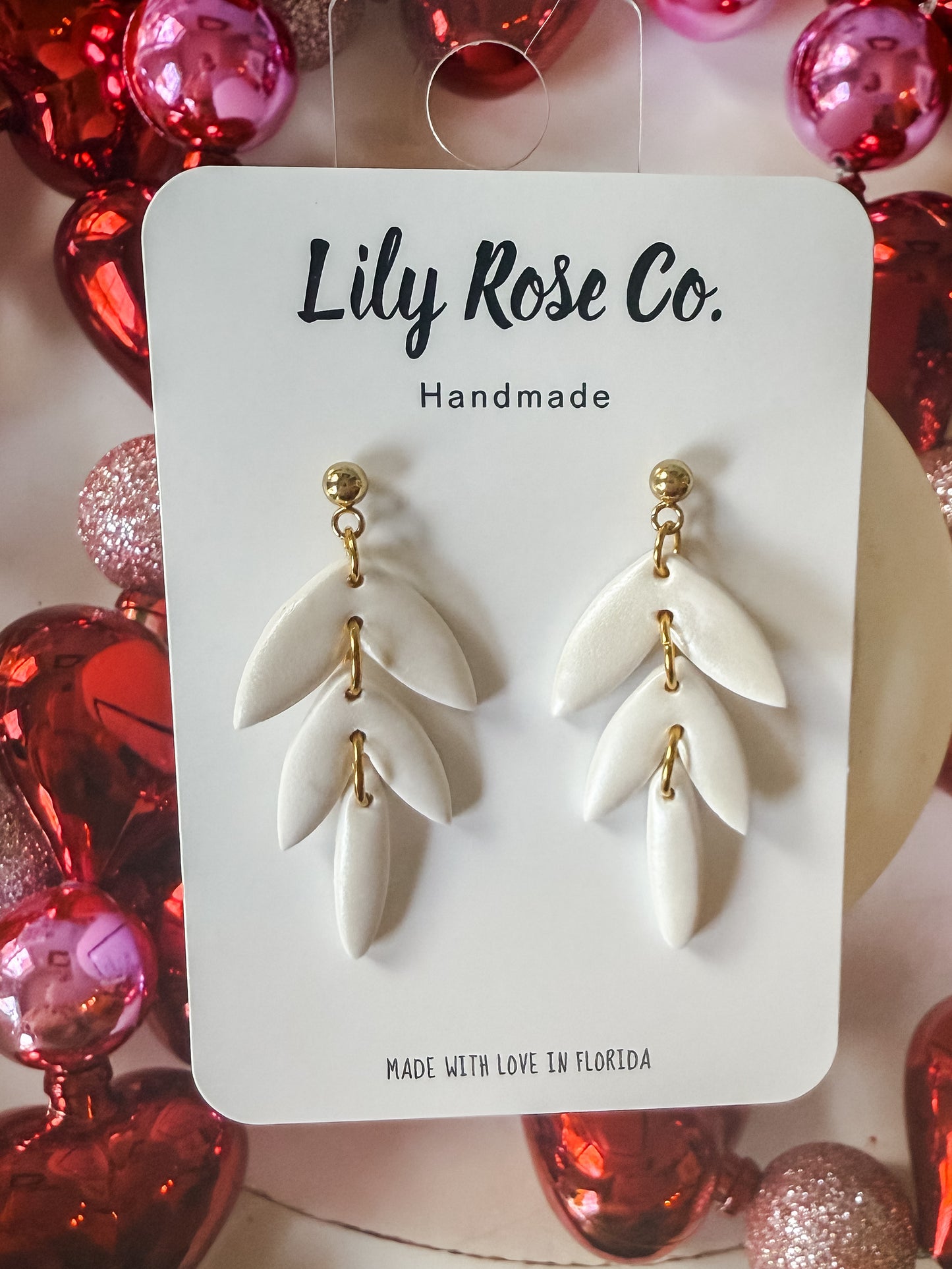 White Shimmer Leaf Drops