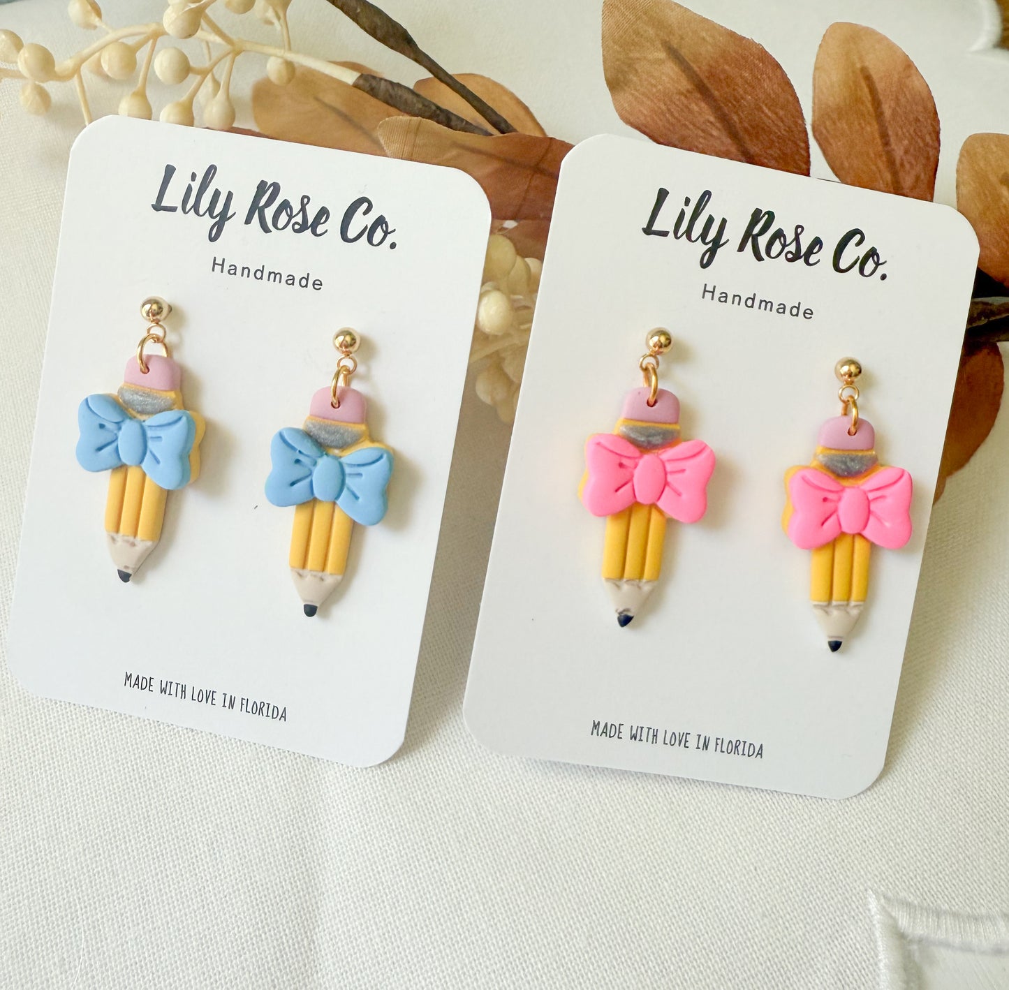 Pencil Bow Earrings
