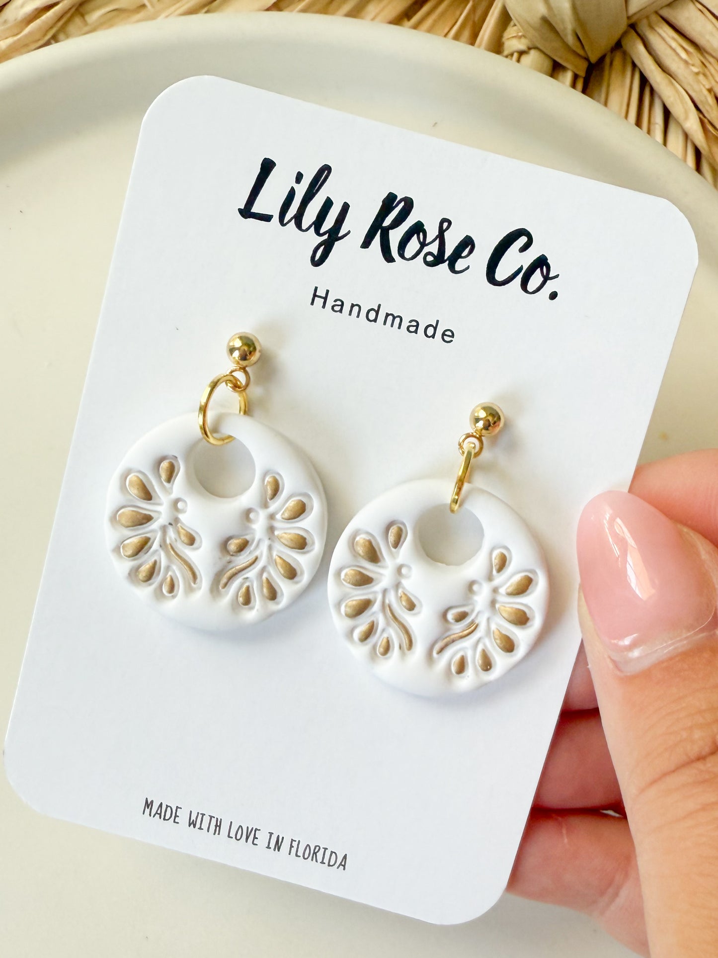 White Circles with Gold Accents