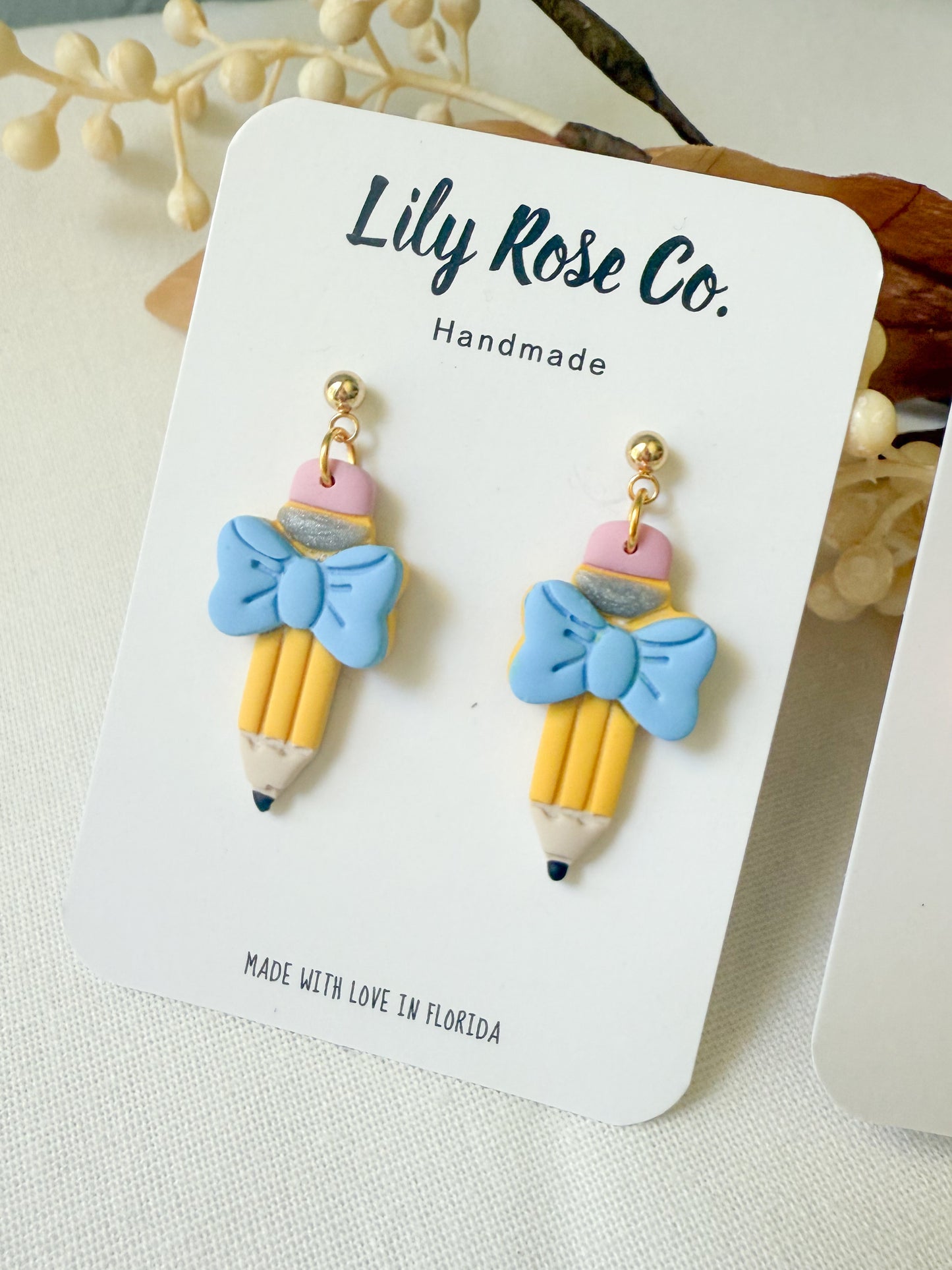 Pencil Bow Earrings