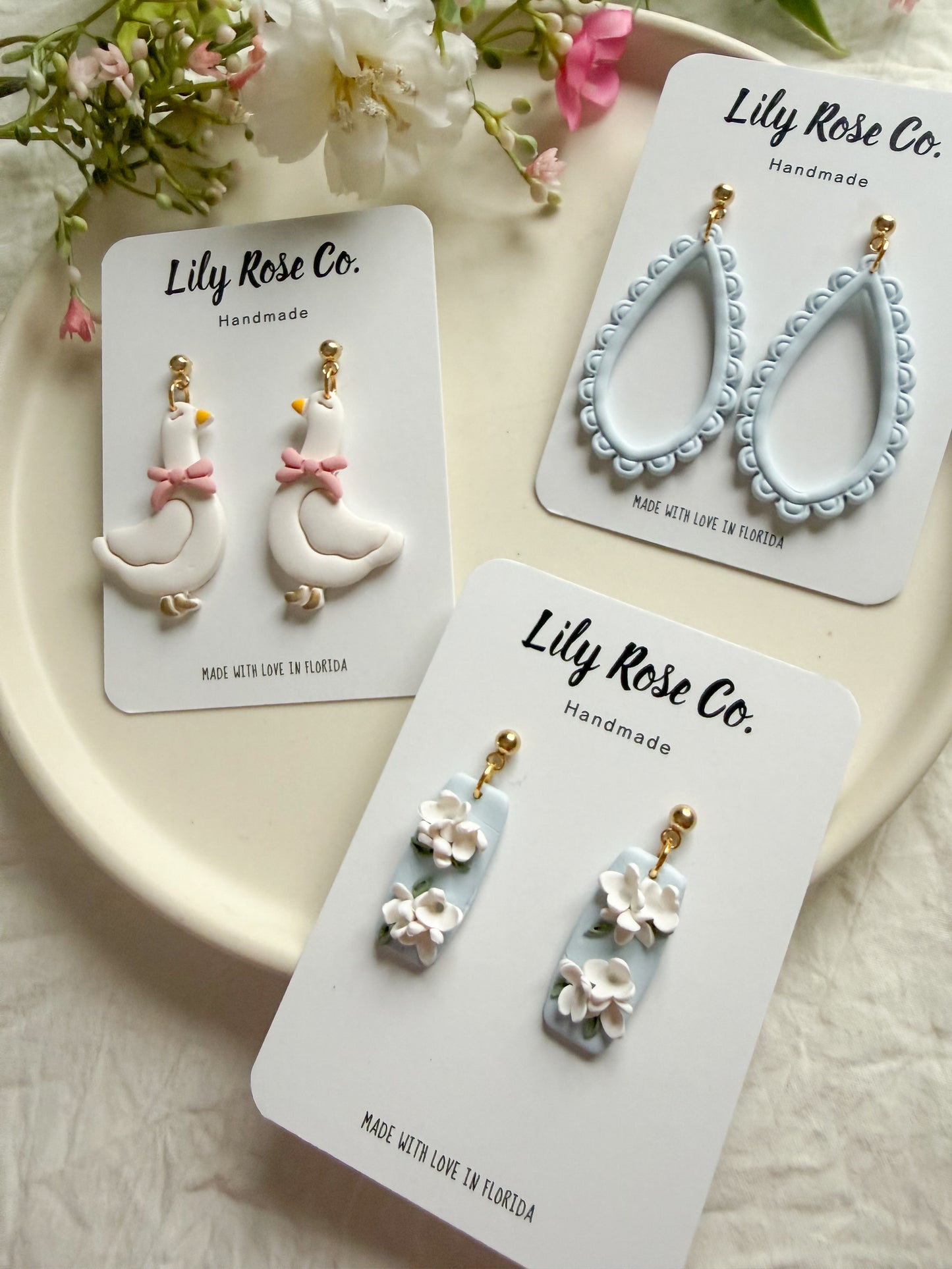 Blue Open Drop Earrings