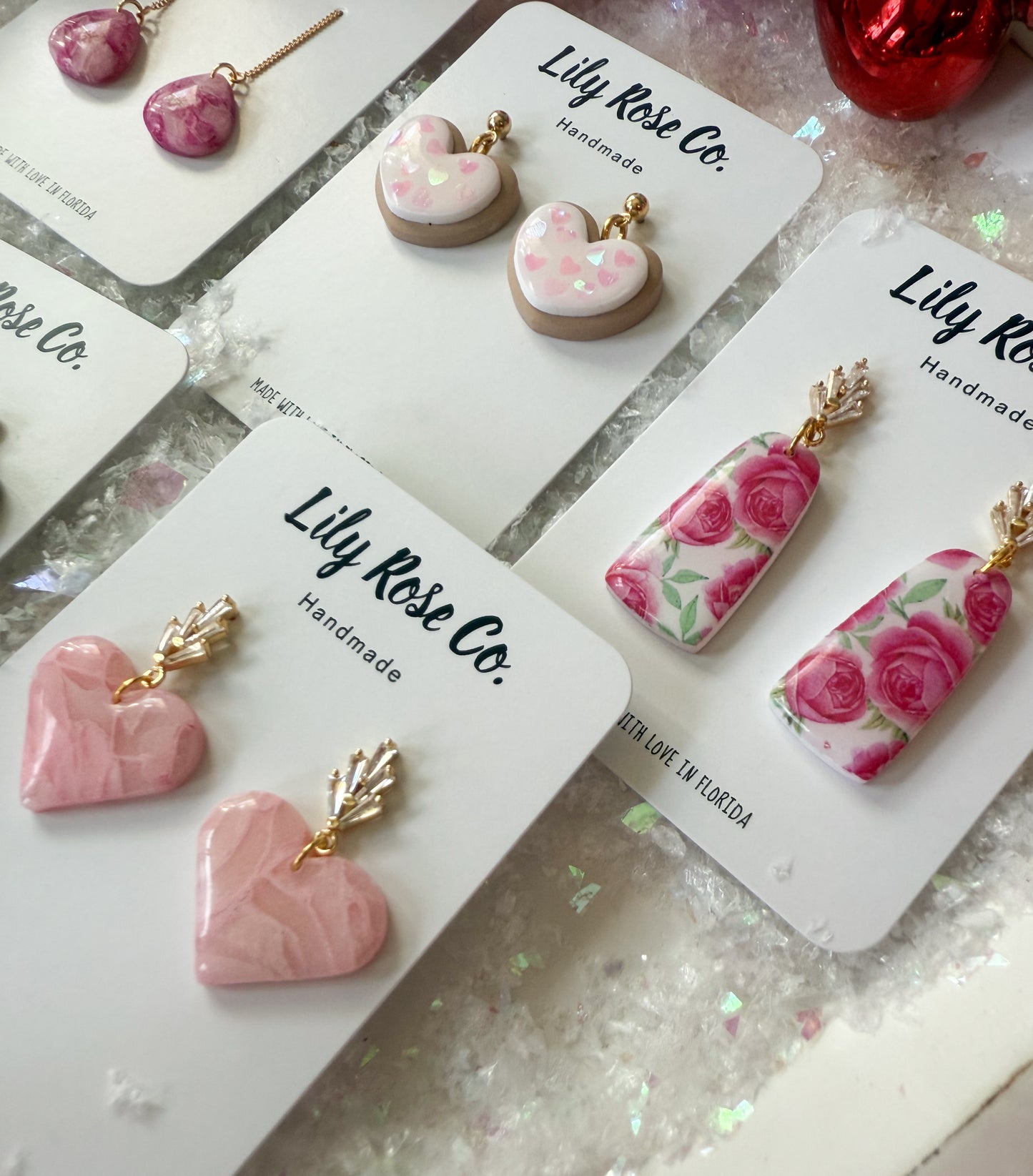 Pink Marbled Hearts