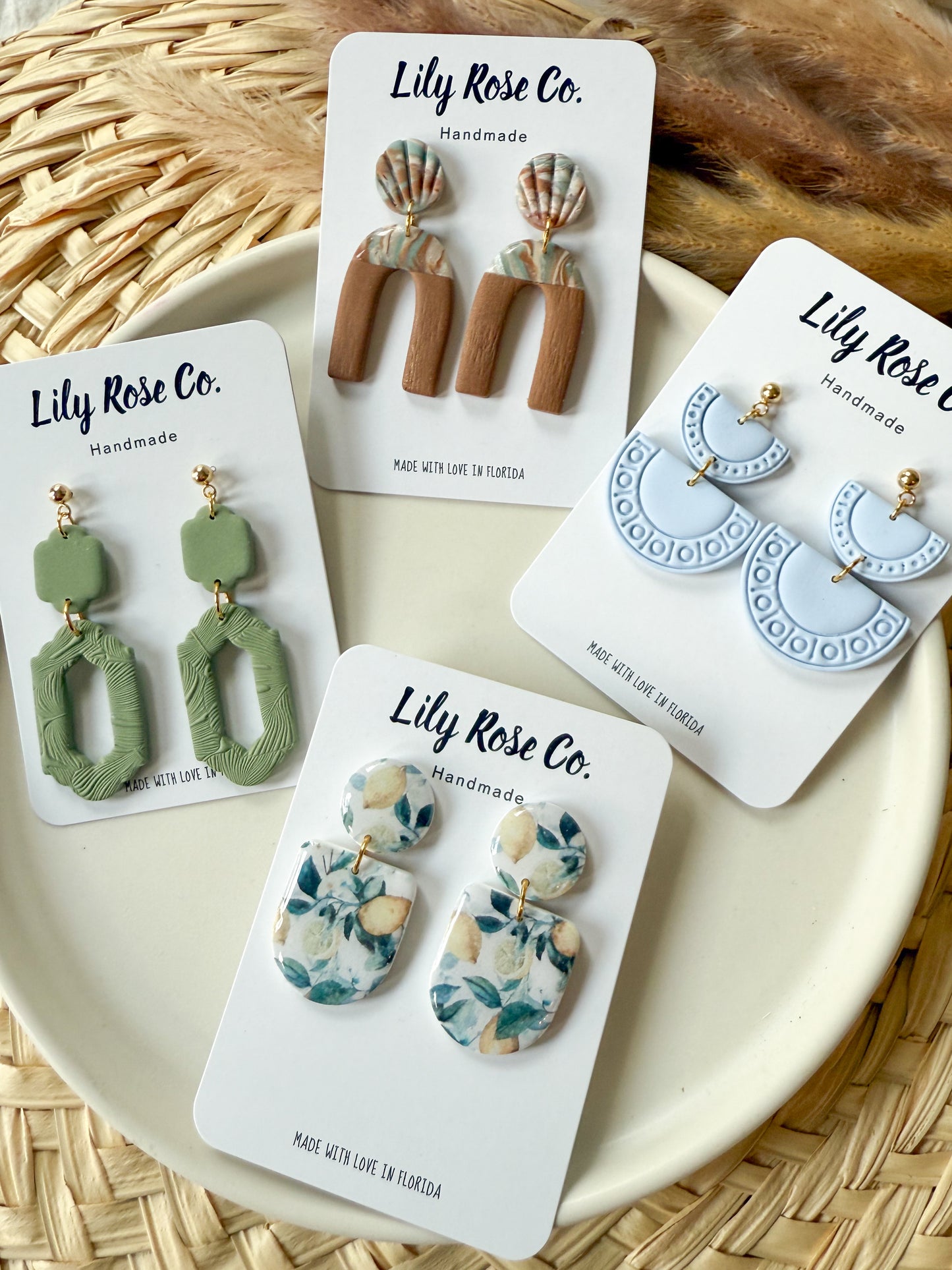 Lemon Print Earrings