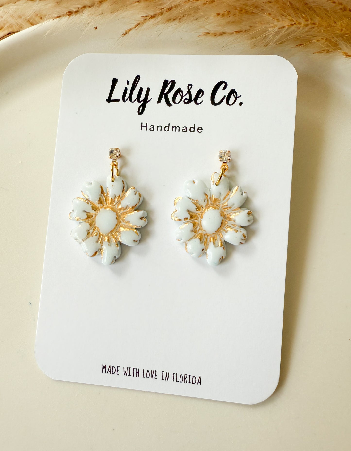 Light Blue Flowers with Gold Flecks