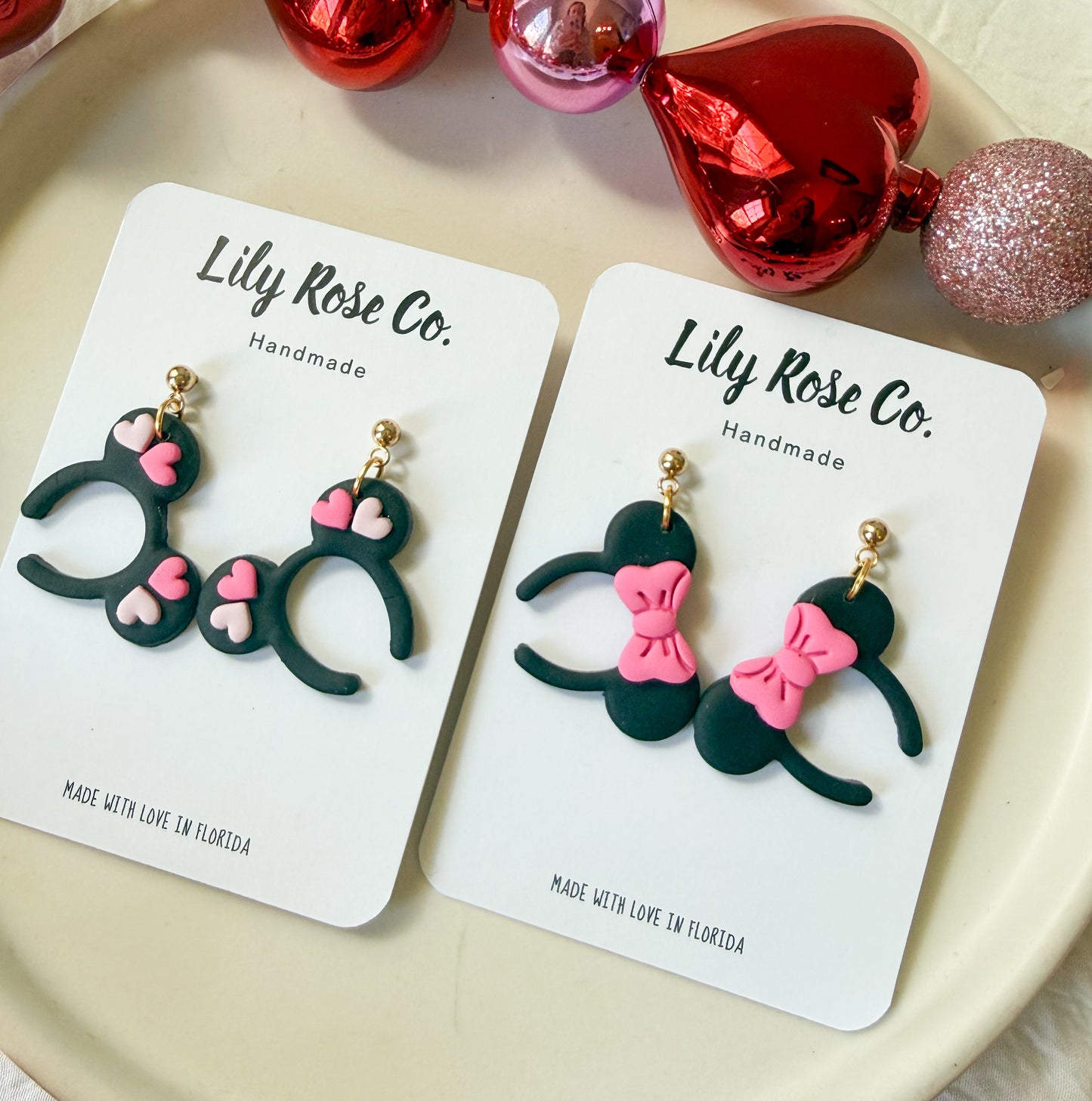 Mouse Ears - Pink bows and Hearts