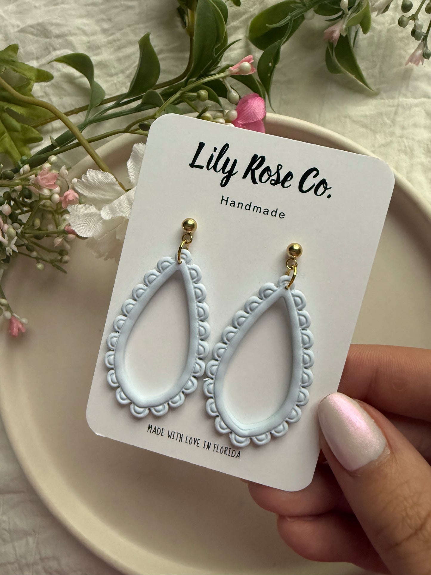 Blue Open Drop Earrings