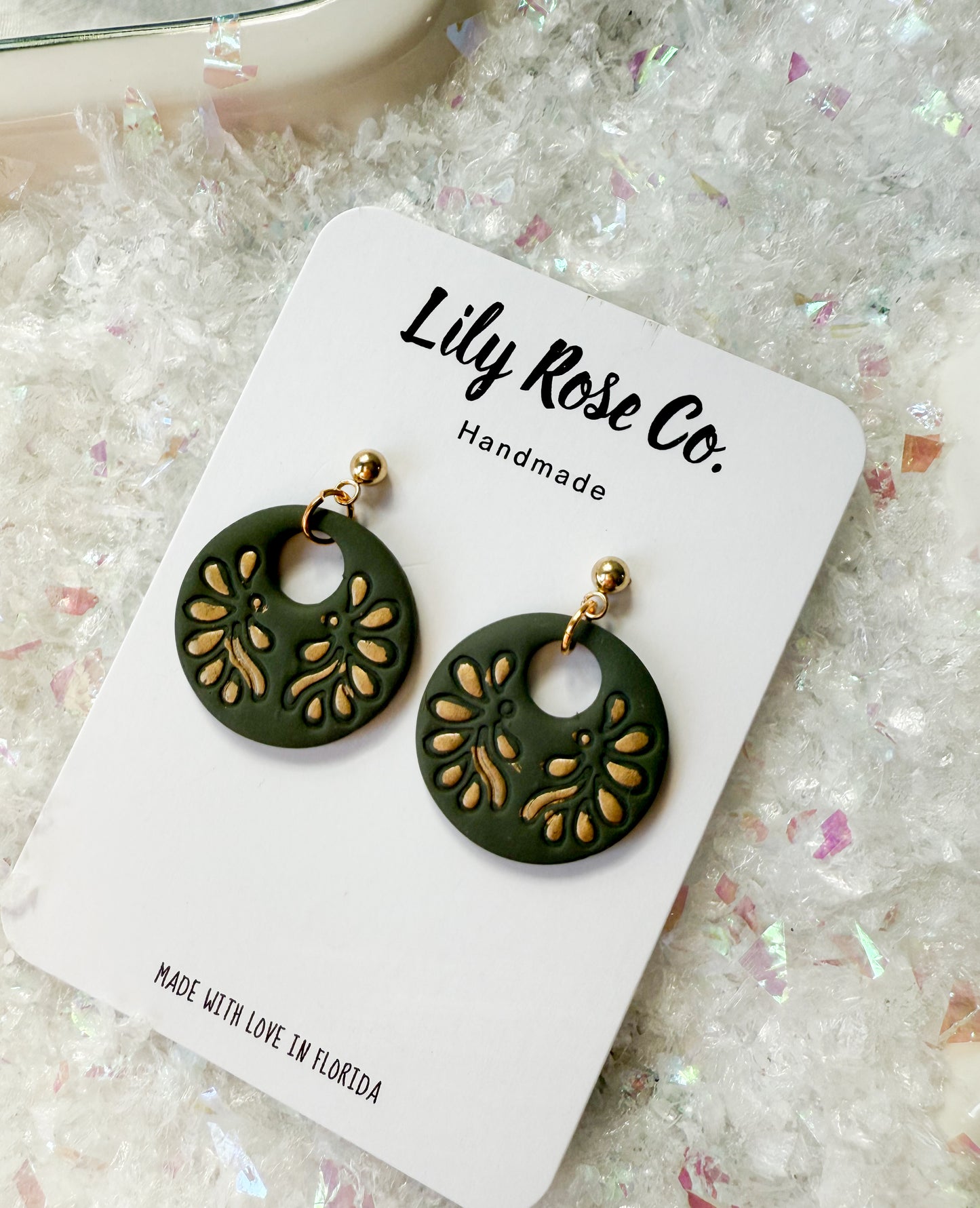 Red and Green Circle Dangles