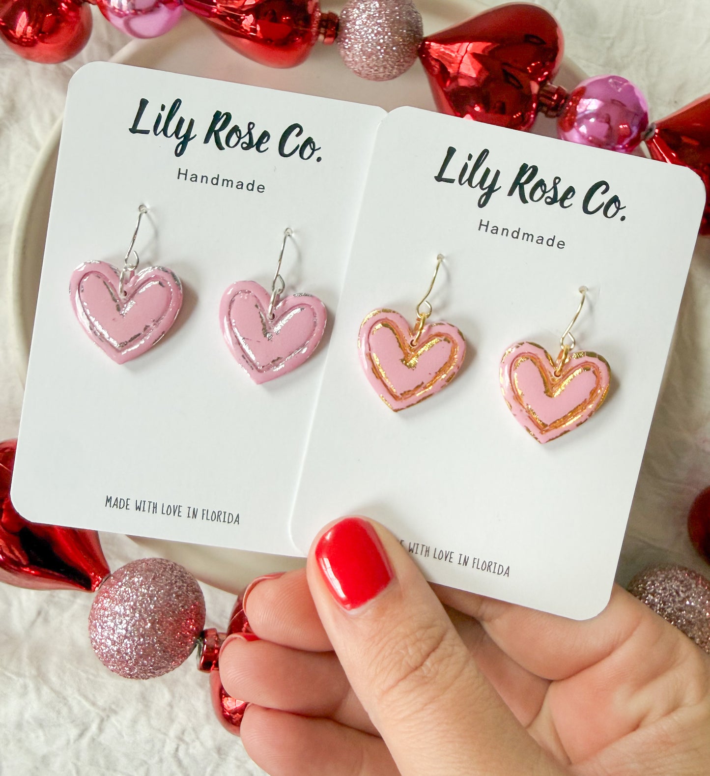 Hearts with Gold and Silver Foil