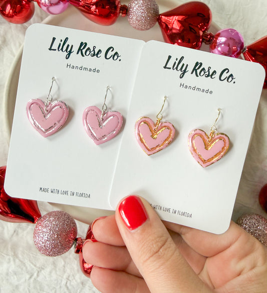 Hearts with Gold and Silver Foil