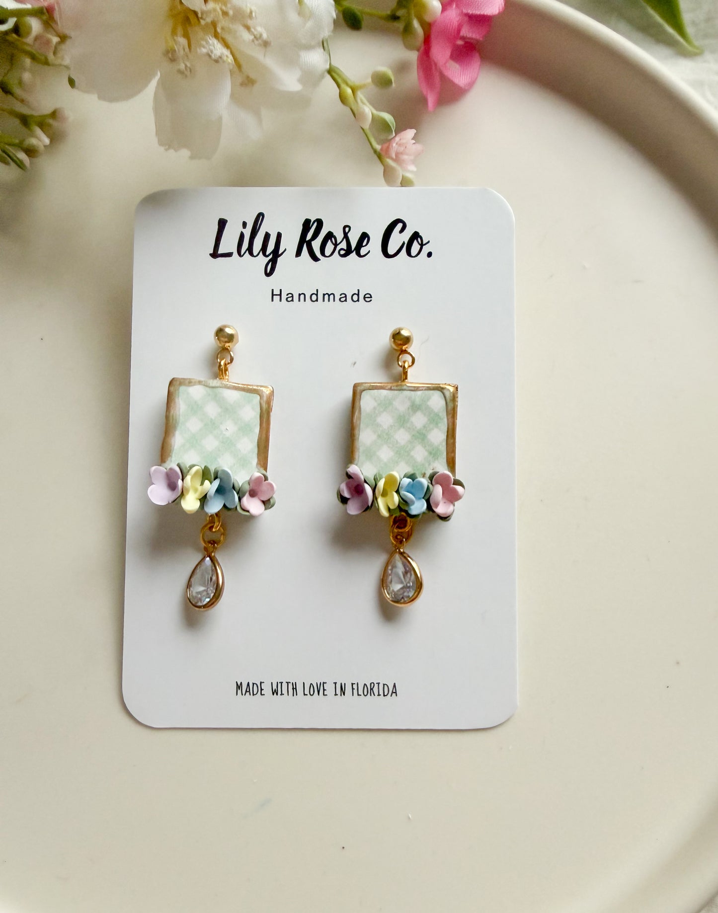 Green Check With Spring Florals