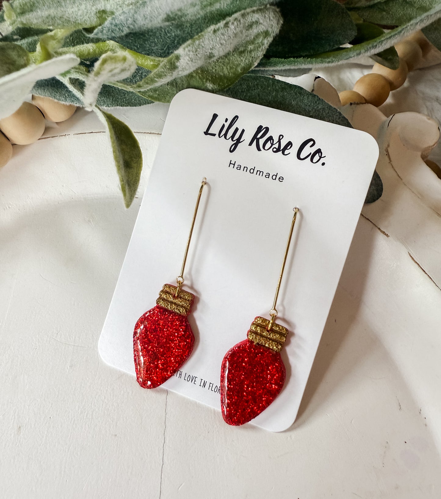 Red Glitter Bulbs