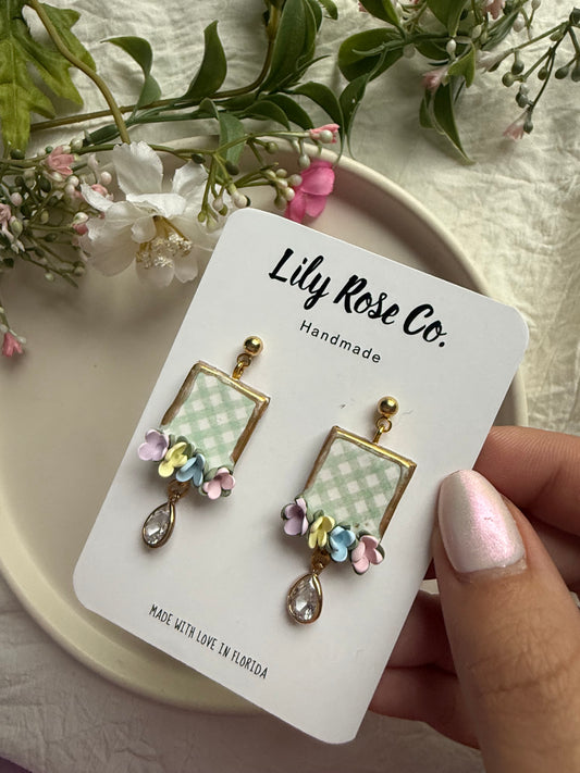 Green Check With Spring Florals