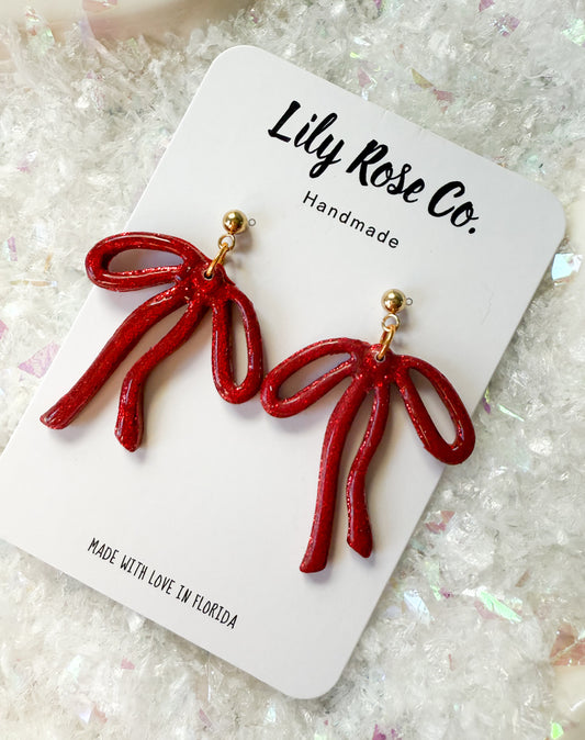 Red Glitter Bows