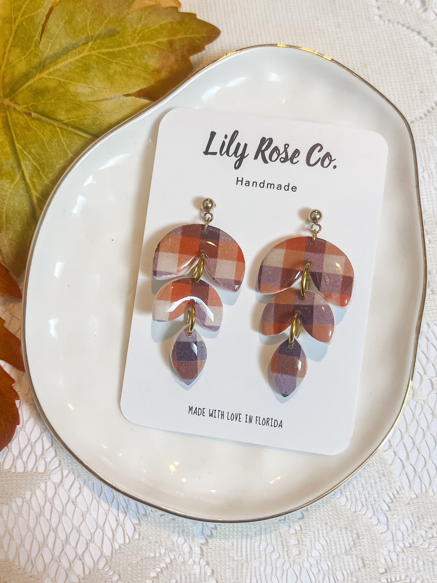 Fall Checkered Earrings