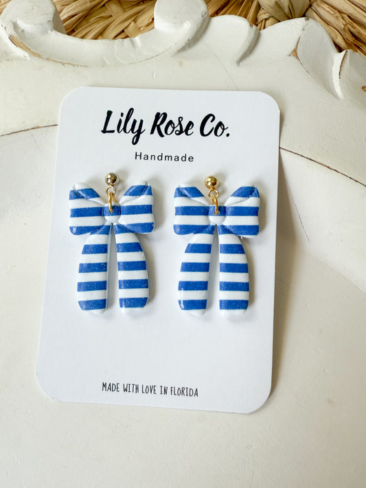 Blue Striped Bows