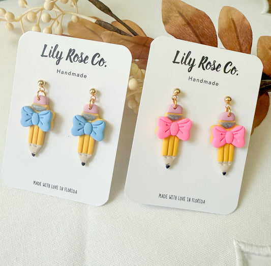 Pencil Bow Earrings