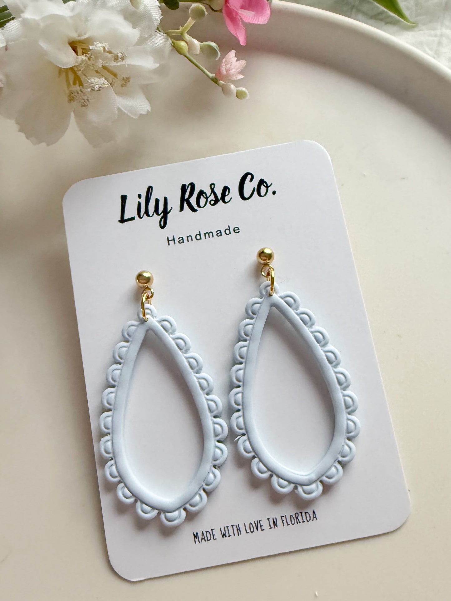 Blue Open Drop Earrings