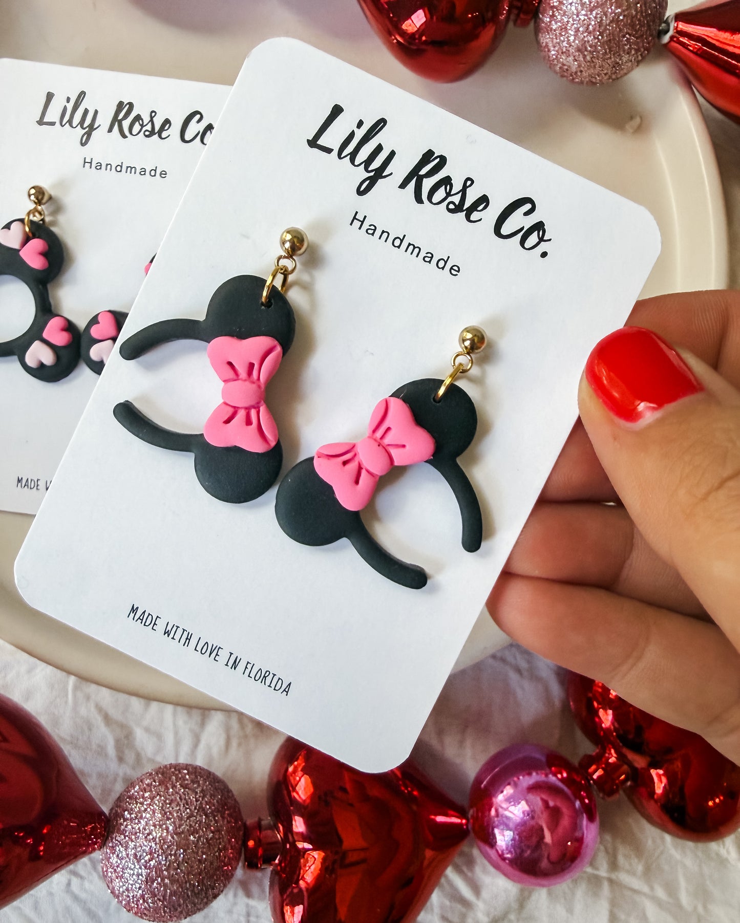 Mouse Ears - Pink bows and Hearts