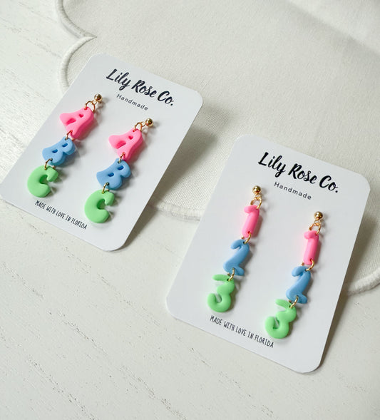 ABC and 123 Teacher Earrings
