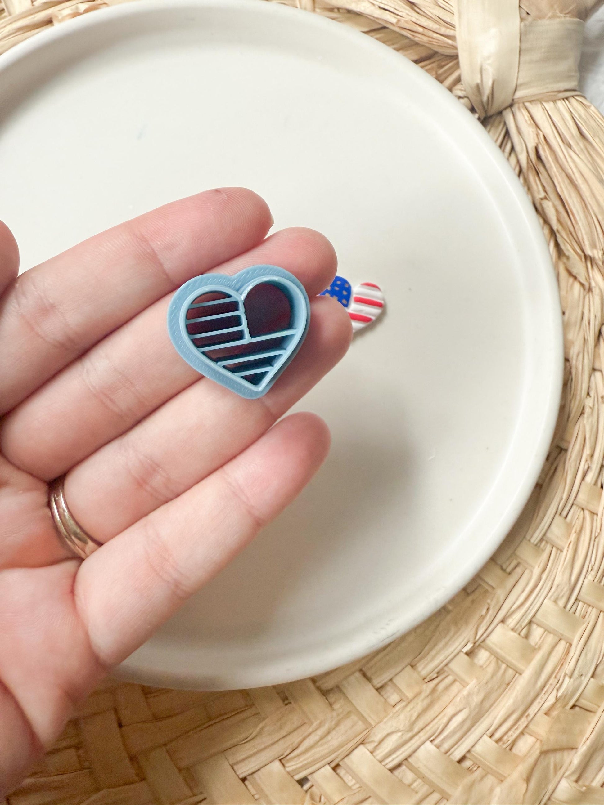 USA Heart Flag Clay Cutter /Clay Cutters / USA / Fourth Of July Cutter