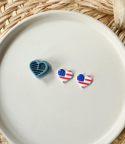 USA Heart Flag Clay Cutter /Clay Cutters / USA / Fourth Of July Cutter